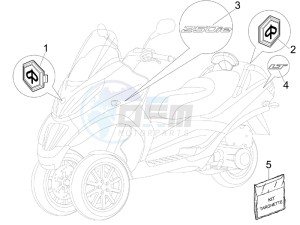 MP3 250 ie lt drawing Plates - Emblems