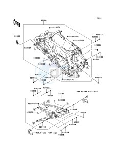 KFX450R KSF450BEF EU drawing Frame