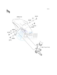 ZX 1000 E [NINJA ZX-10R] (E8F-E9FA) 0E9FA drawing FRONT FENDER-- S- -