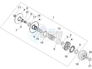 GT 250 ie 60 deg (Euro 3) UK drawing Driven pulley