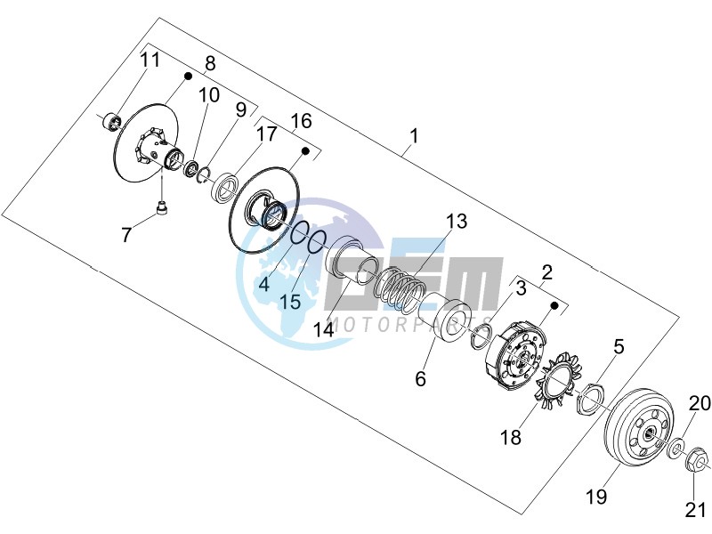 Driven pulley