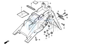 CBF250 drawing REAR FENDER