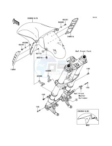 ZZR1400_ABS ZX1400FDFA FR GB XX (EU ME A(FRICA) drawing Front Fender(s)