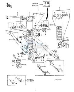 G4 TR (D-E) 100 drawing SWING ARM_SHOCK ABSORBERS -- 74-75- -