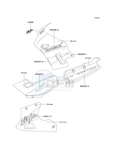 EX 250 F [NINJA 250R] (F15-F19) [NINJA 250R] drawing DECALS-- GREEN- --- F15- -