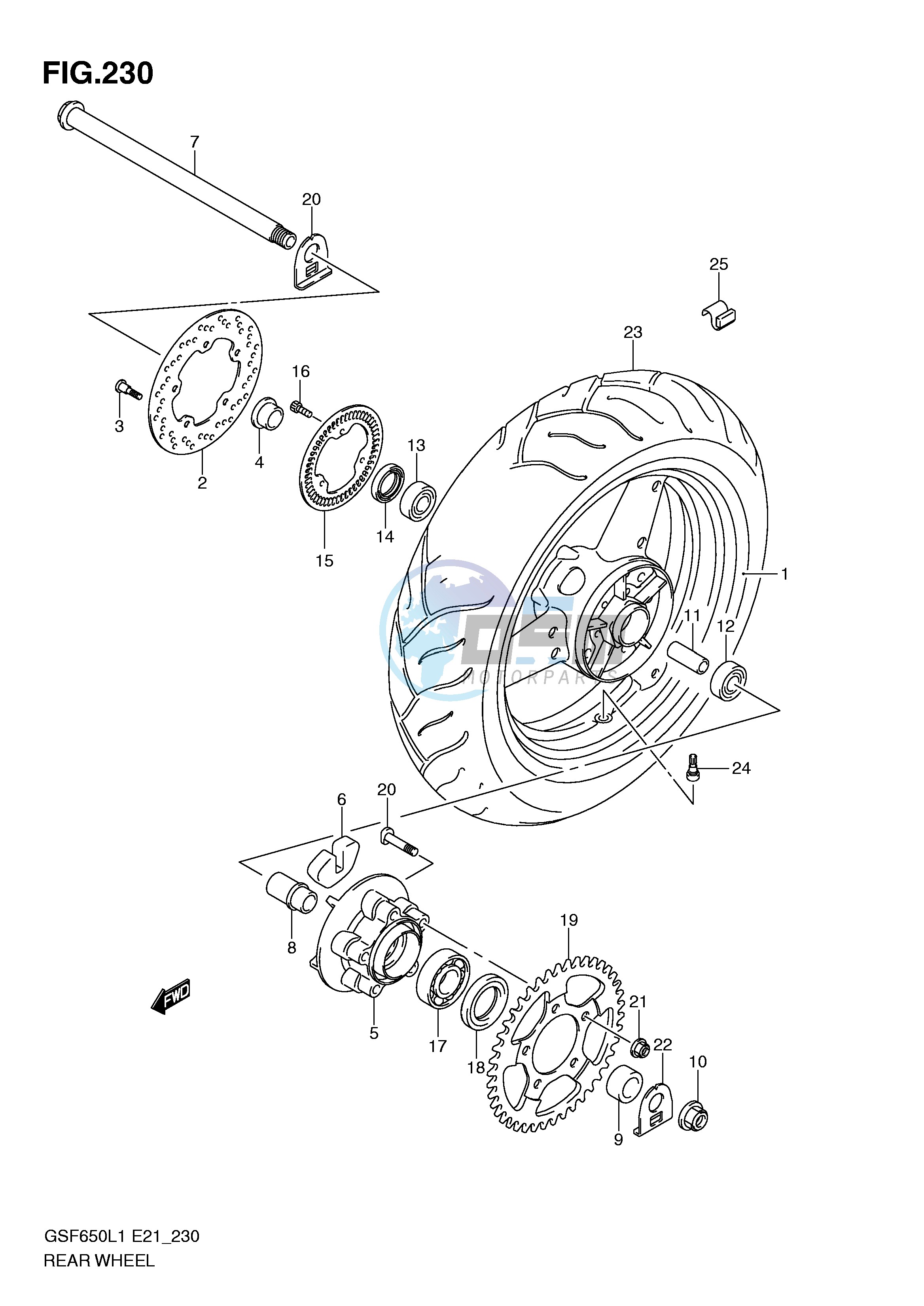 REAR WHEEL (GSF650SUAL1 E21)