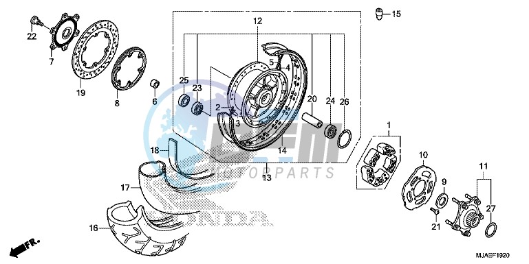 REAR WHEEL (VT750CS/ C2S)