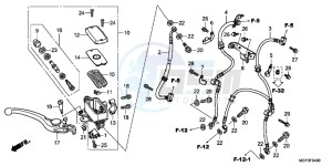 VFR800XB Crossrunner E drawing FR. BRAKE MASTER CYLINDER