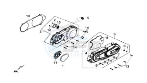 Joymax 300i ABS drawing CRANKCASE COVER LEFT