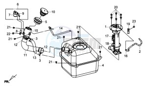 CITYCOM 300 EFI drawing FUEL TANK - FUEL CUT