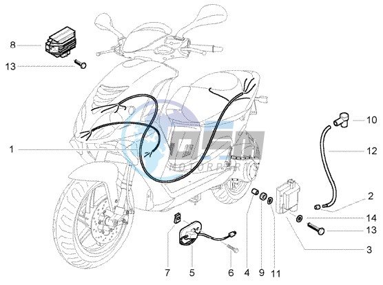 Cable harnes - Regulator - H.T. coil