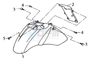 NEW DUKE - 125 cc drawing FRONT FENDER