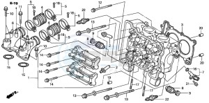 FJS600D SILVER WING drawing CYLINDER HEAD (FJS6001/2)