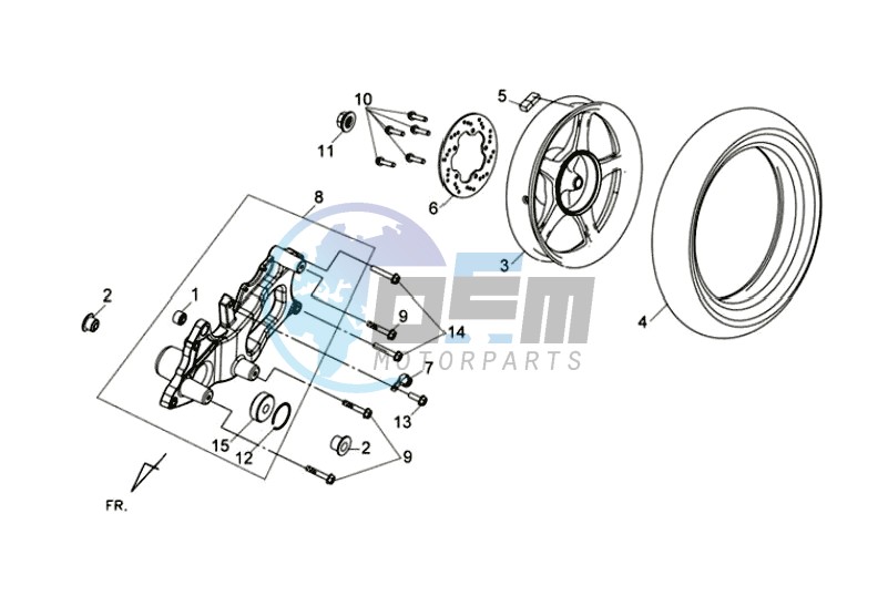 REAR WHEEL - REAR FORK