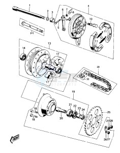 KE 100 A [KE100] (A9-A10) [KE100] drawing REAR HUB_BRAKE_CHAIN