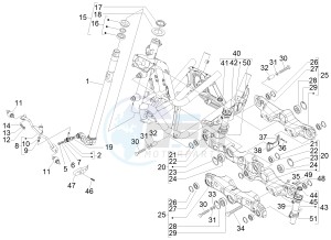 MP3 125 ie Touring drawing Fork steering tube - Steering bearing unit