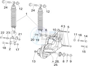 Nexus 250 e3 drawing Rear suspension - Shock absorbers