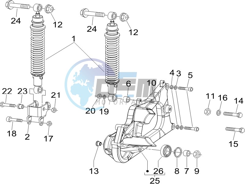 Rear suspension - Shock absorbers