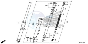 VT750SE Shadow E drawing FRONT FORK (VT750S)