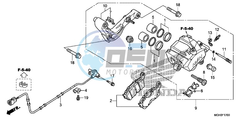 REAR BRAKE CALIPER