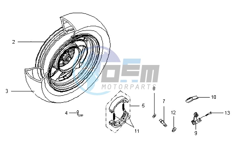 REAR WHEEL / KICK STARTER