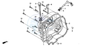 CA125 REBEL drawing RIGHT CRANKCASE COVER