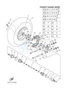 YFM700FWAD YFM7FGPB GRIZZLY 700 EPS (1HP3 1HP4) drawing REAR WHEEL 2