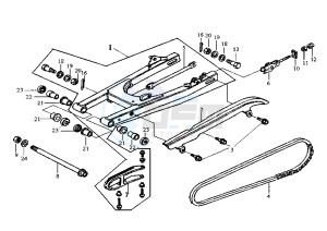 HUSKY - 125 cc drawing REAR SWING ARM