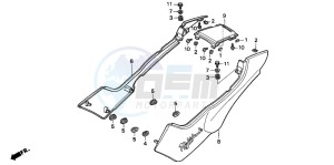 CB250 drawing SIDE COVER