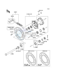 KLX450R KLX450ACF EU drawing Rear Hub