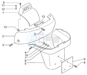 X9 125 Evolution drawing Rear coverings