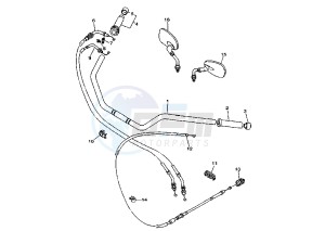 XV A WILD STAR 1600 drawing STEERING HANDLE -CABLE