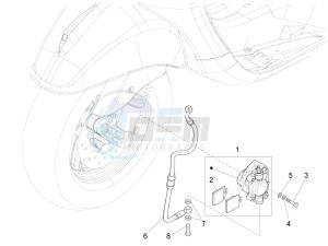 VX-VXL-SXL 150 4T 3V drawing Brakes pipes - Calipers