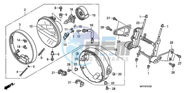 HEADLIGHT (CB1300/CB1300A )