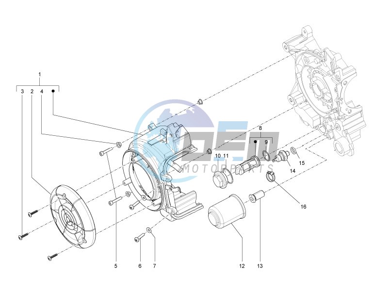 Flywheel magneto cover - Oil filter