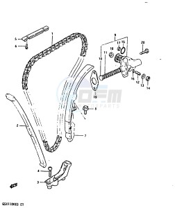 GSX1100 (Z-D) drawing CAM CHAIN (MODEL D)