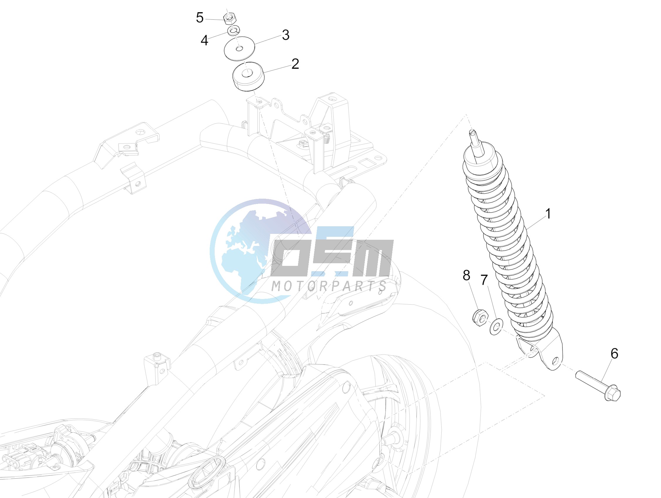 Rear suspension - Shock absorber/s