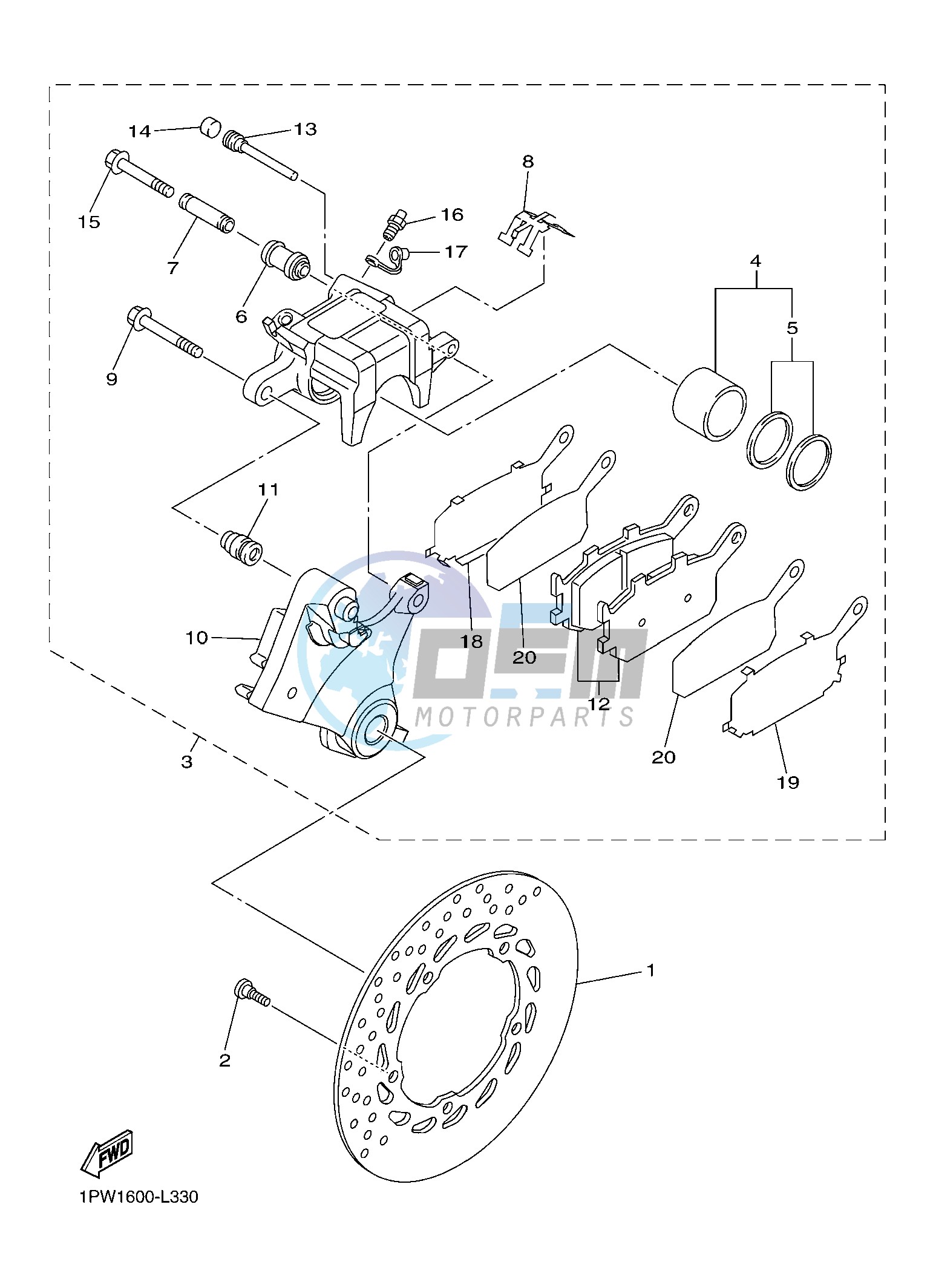 REAR BRAKE CALIPER