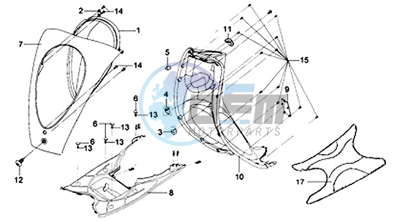 FRONT FENDER / FRONT FORK/ CENTRAL STAND