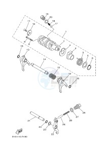 YFM700FWAD YFM70GPHH GRIZZLY 700 EPS (B1A3) drawing SHIFT CAM & FORK