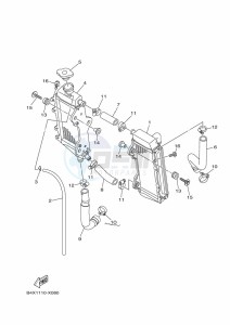 YZ125 (B4XE) drawing RADIATOR & HOSE