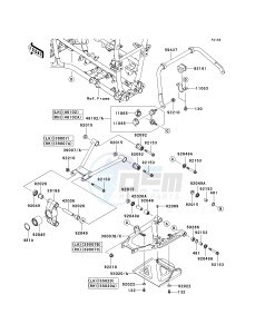 KVF 650 F [BRUTE FORCE 650 4X4I] (F6F-F9F ) F6F drawing REAR SUSPENSION