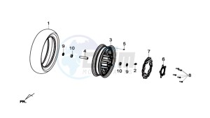 GTS 300i ABS drawing FRONT WHEEL