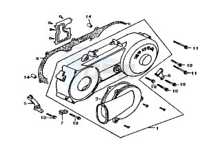 SUPER DUKE - 125 cc drawing CLUTCH COVER