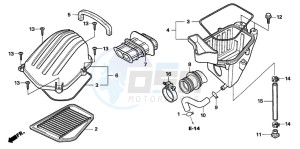 CBR125R drawing AIR CLEANER (CBR125R/RS/RW5/RW6/RW8)