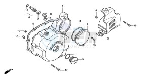 NX125 drawing LEFT CRANKCASE COVER