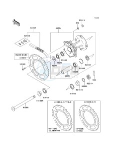 KX 125 M (M2) drawing REAR HUB