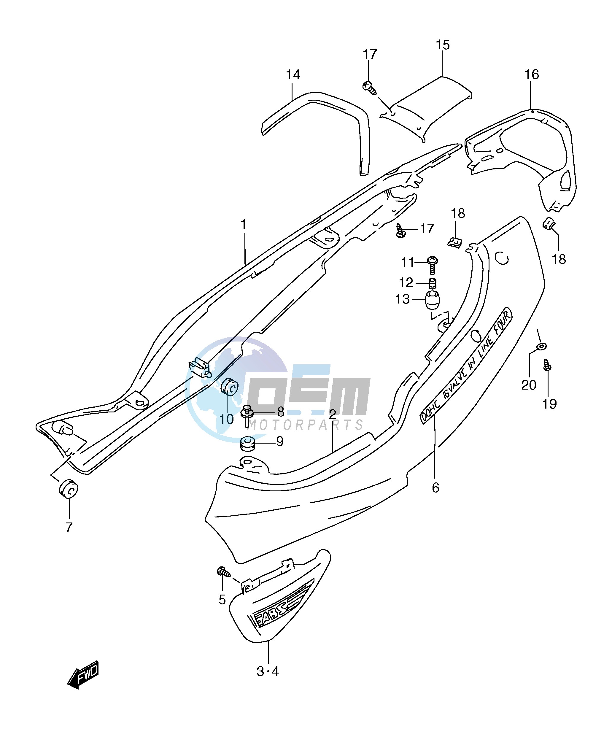 FRAME COVER (GSF1200SAX)