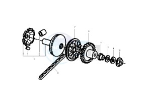 GRANTURISMO 125-200 drawing Driving pulley