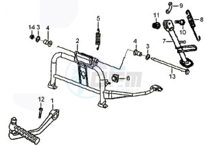 SYMPHONY 125 drawing CENTRAL STAND - SIDE STAND - KICKSTARTER PEDAL